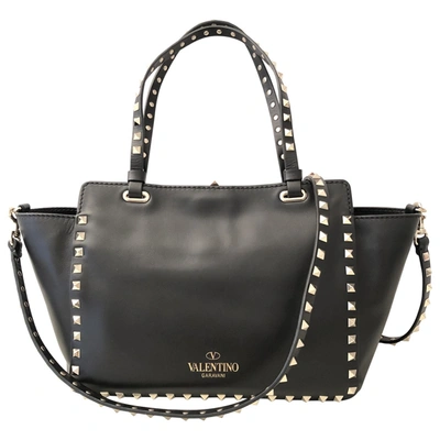 Pre-owned Valentino Garavani Rockstud Black Leather Handbag