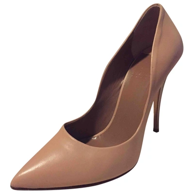 Pre-owned Rodolphe Menudier Leather Heels In Beige