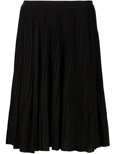 Nina Ricci Pleated Midi Skirt In Black