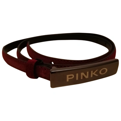 Pre-owned Pinko Burgundy Leather Belt