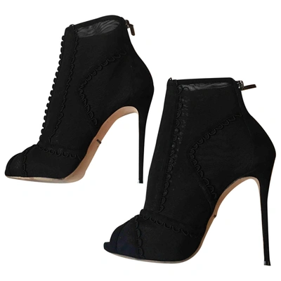 Pre-owned Dolce & Gabbana Black Cloth Ankle Boots