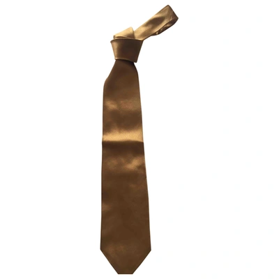 Pre-owned Dolce & Gabbana Silk Tie In Gold