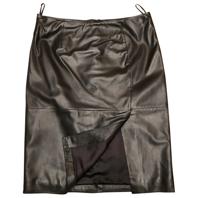Pre-owned Moschino Cheap And Chic Leather Mid-length Skirt In Black
