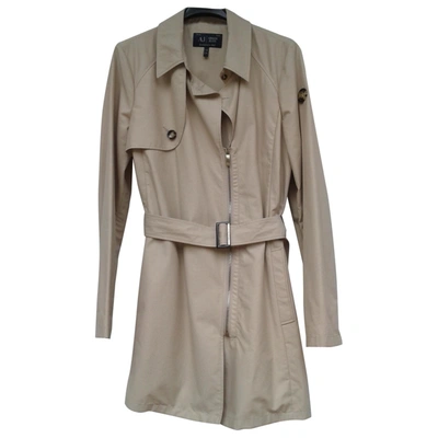 Pre-owned Armani Jeans Trench Coat In Beige