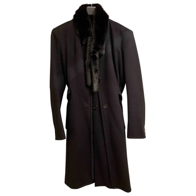 Pre-owned Saint Laurent Wool Coat In Black