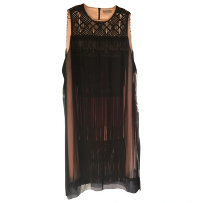 Pre-owned Bottega Veneta Silk Mid-length Dress In Black