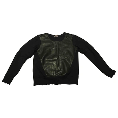 Pre-owned Helmut Lang Leather Sweatshirt In Black