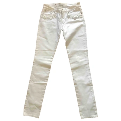 Pre-owned Blumarine Slim Jeans In White