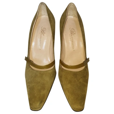 Pre-owned Blumarine Green Suede Heels