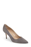 Manolo Blahnik Bb Pump In Grey Suede