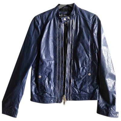 Pre-owned Dsquared2 Leather Jacket In Blue