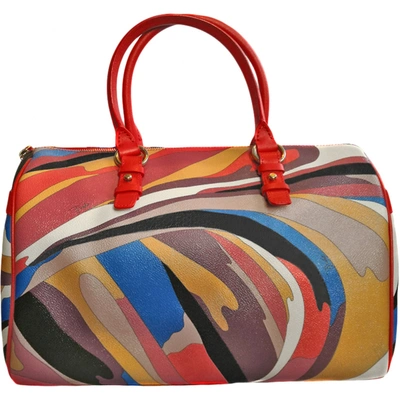 Pre-owned Emilio Pucci Leather Bowling Bag In Multicolour