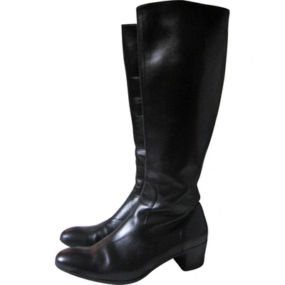 Pre-owned Heschung Leather Boots In Black
