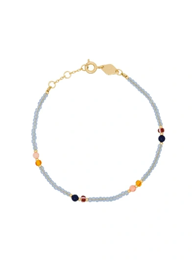 Anni Lu Beaded Faux Pearl Detail Bracelet In Blue