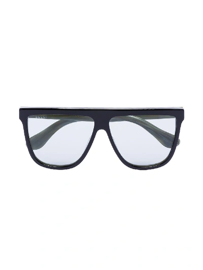 Gucci Gg0582s004 Mask-frame Sunglasses In Black