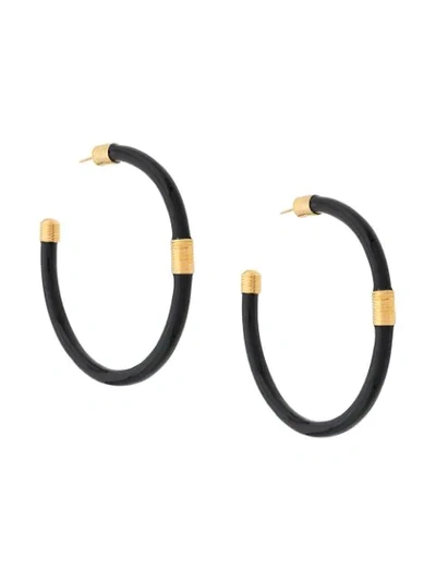 Aurelie Bidermann Katt Large Hoop Earrings In Black