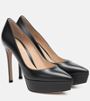 Gianvito Rossi 115mm Dasha Leather Platform Pumps In Black