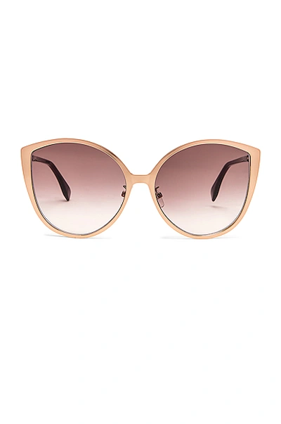 Fendi Acetate Frame Cat Eye Sunglasses In Gold Copper