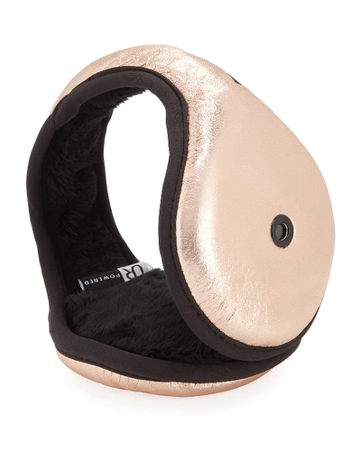 Ur Leather Behind The Head Bluetooth Earmuffs In Rose Gold
