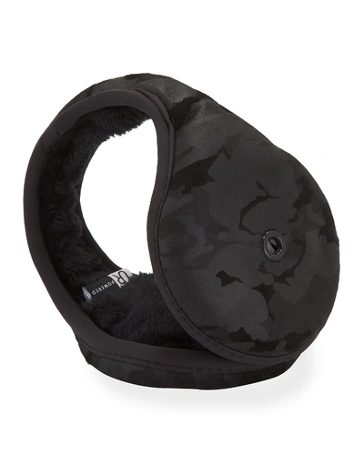 Ur Leather Behind The Head Bluetooth Earmuffs In Black Camo