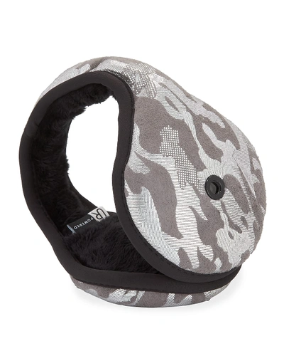 Ur Leather Behind The Head Bluetooth Earmuffs In Light Gray Camo