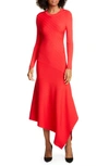 A.l.c Viviana Asymmetrical Long Sleeve Dress In Red