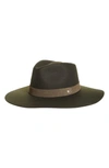 Rag & Bone Kacy Wool Fedora With Suede Band In Olve