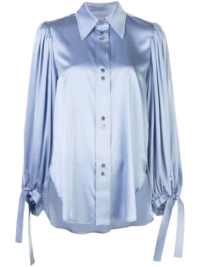 Ellery Monpi Balloon-sleeve Shirt In Blue