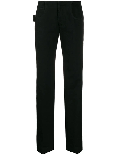 Bottega Veneta Wool Blend Twill Straight Trousers In Black