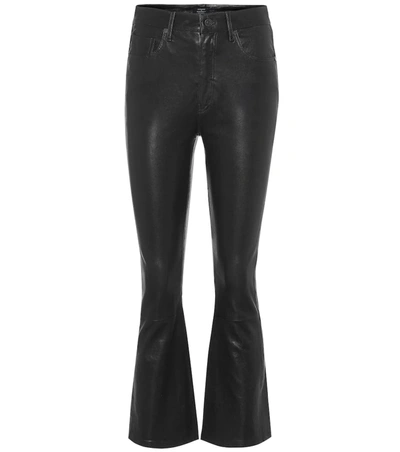 Citizens Of Humanity Demy High-rise Flared Leather Pants In Black