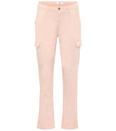 7 For All Mankind Cotton-blend Twill Cargo Pants In Pink