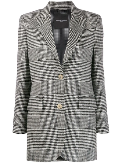Ermanno Scervino Dogtooth Single-breasted Blazer In Black