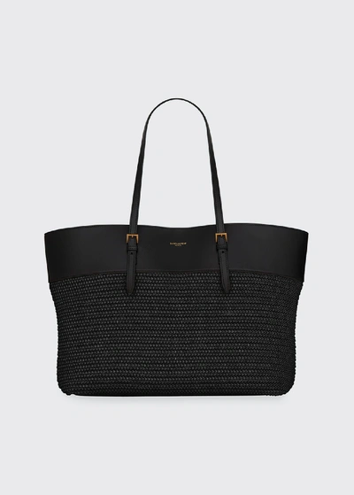 Saint Laurent Ysl Medium Shopper Tote Bag In Black