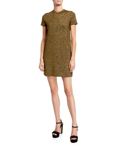 Milly Metallic Mod Dress In Gold