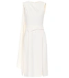 Oscar De La Renta Sleeveless Wool Crepe Pencil Dress In White