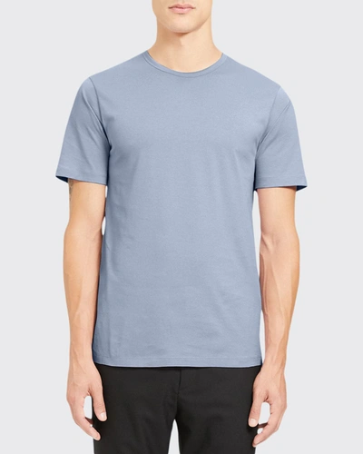 Theory Men's Precise Luxe Cotton Crewneck T-shirt In Frost