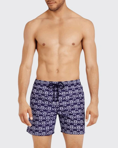 Vilebrequin Men's Seahorse-print Swim Trunks In Blue