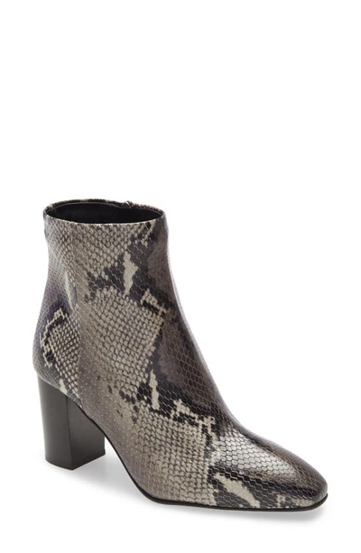 Aquatalia Florita Snake Print Weatherproof Bootie In Anthracite Snake Print