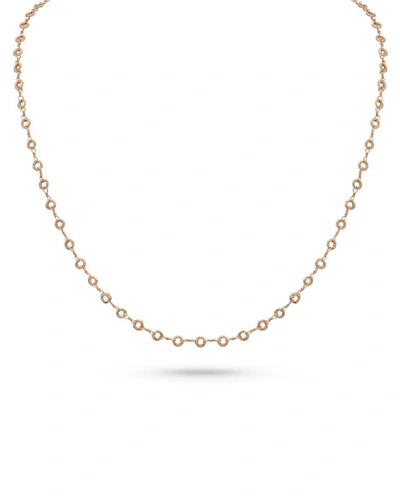 Dominique Cohen 18k Rose Gold Carved Ring Delicate Chain Necklace, 22"l