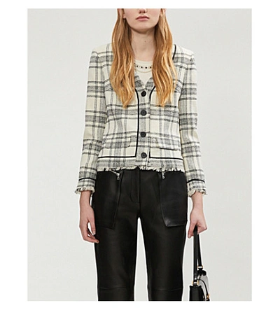 Claudie Pierlot Vissia Checked Tweed Jacket In Bicolore