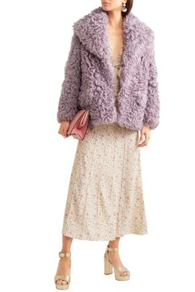 Miu Miu Shearling Jacket In Lavender