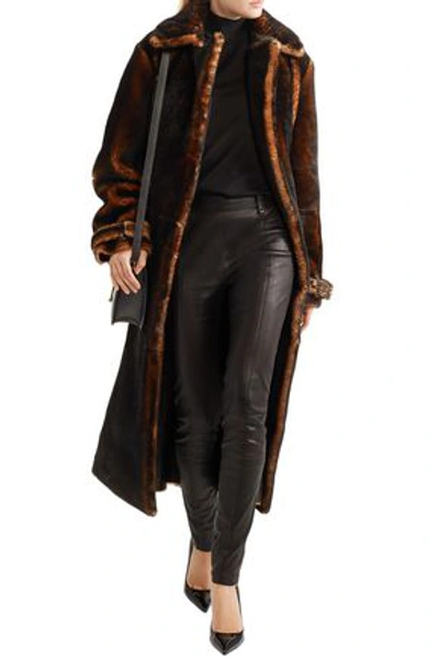 Tom Ford Woman Oversized Shearling Coat Brown