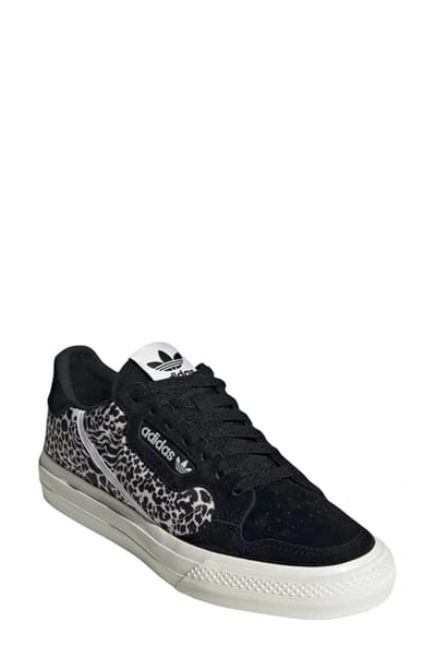 Adidas Originals Women's Continental Leopard Print Low-top Sneakers In Core Black/ White/ Off White