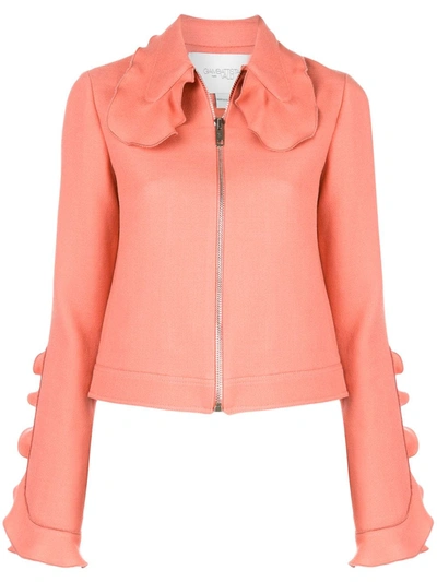 Giambattista Valli Ruffle Detail Cropped Jacket In Pink