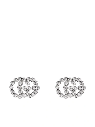 Gucci Women's 18k White Gold & Diamond Interlocking G Stud Earrings