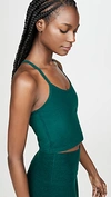 Beyond Yoga Spacedye Slim Racerback Cropped Tank In Dark Green