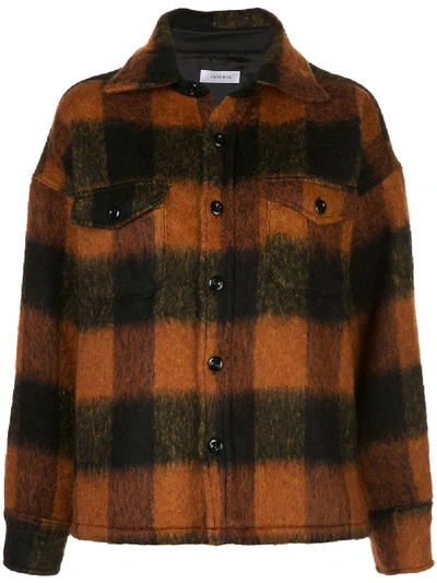 Anine Bing Samone Plaid Wool & Mohair Jacket In Orange | ModeSens