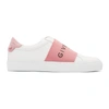 Givenchy White & Pink Elastic Urban Street Sneakers