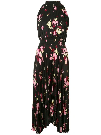 A.l.c Renzo Pleated Floral Halter Dress In Multi
