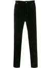 Saint Laurent Slim-fit Velvet Trousers In Black